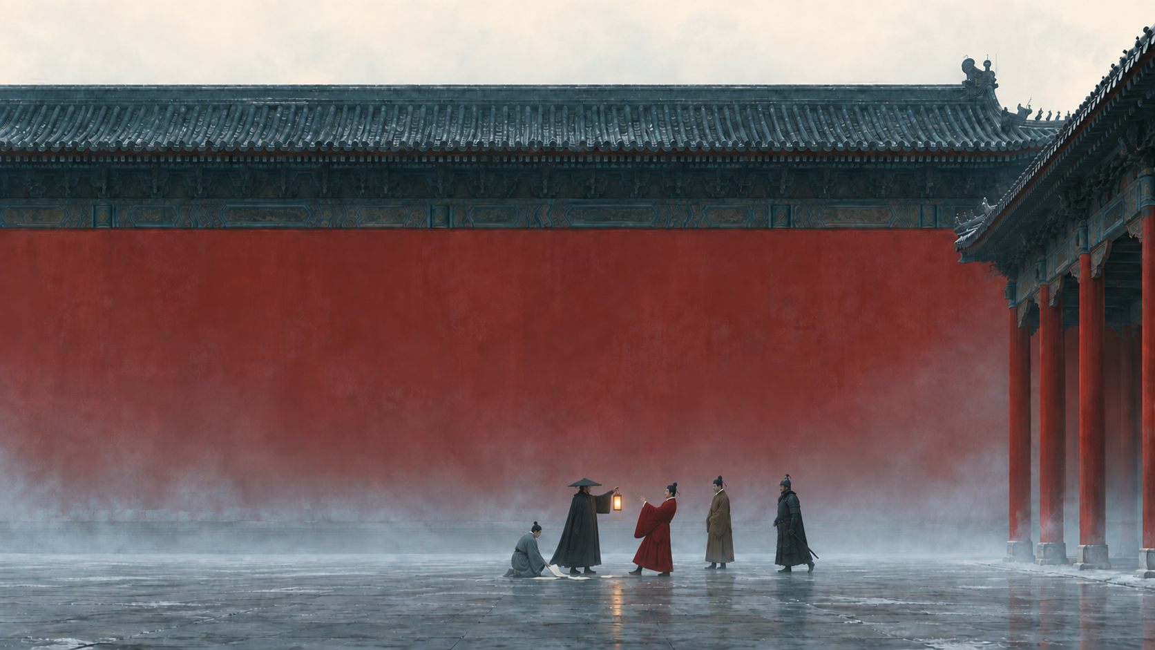 B03 举灯找人,官袍与人相对